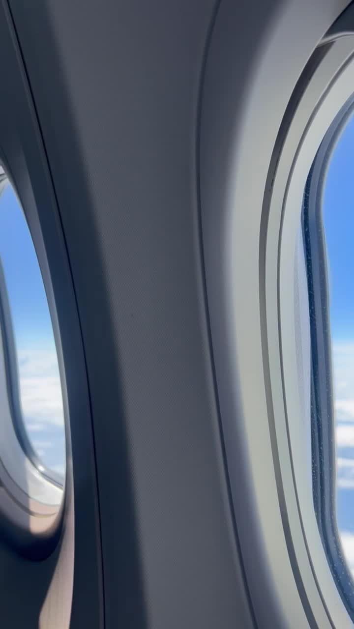 View from the aircraft cabin window during the commercial seated transfer